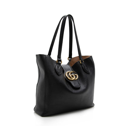 Gucci Leather Double G Small Tote (SHF-16563)