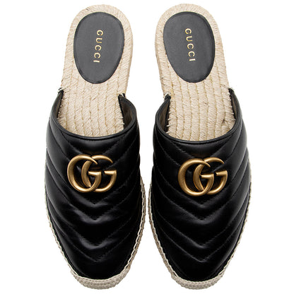 Gucci Matelasse Leather GG Marmont Mules - Size 7 / 37 (SHF-18374)