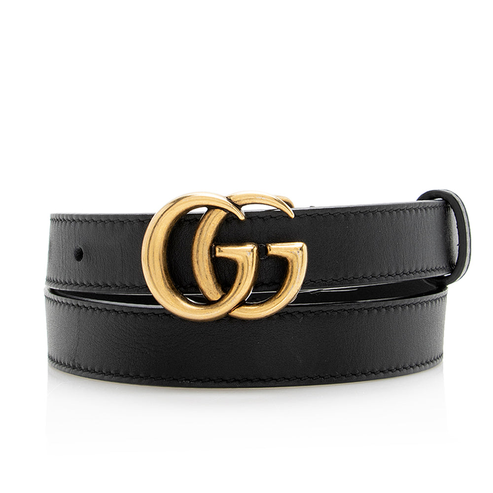 Gucci Leather GG Marmont Slim Belt - Size 26 / 65 (SHF-21034)