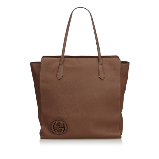 Gucci Leather GG Tote (SHF-12170)