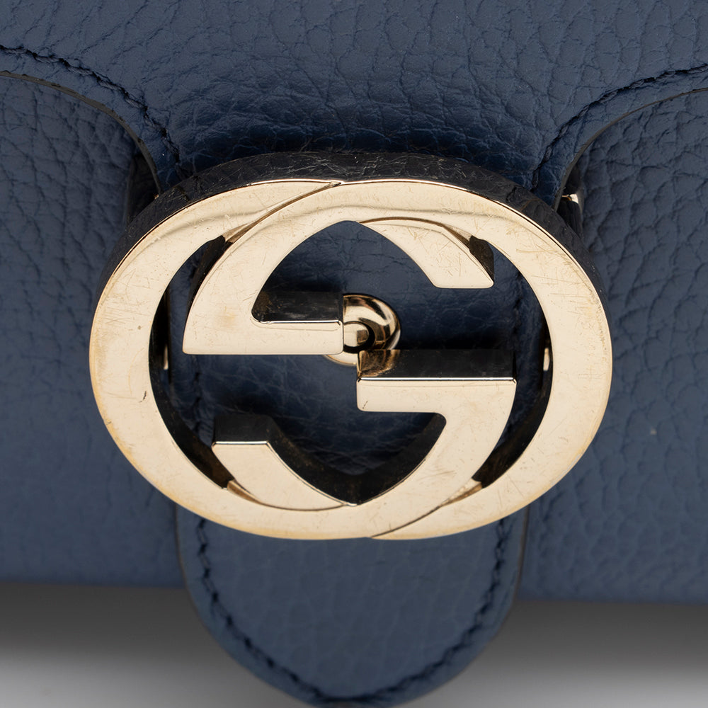 Gucci Leather Interlocking G Top Handle Shoulder Bag (SHF-15871)