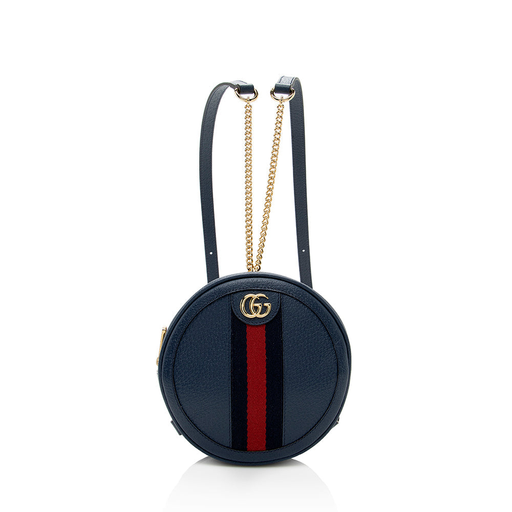 Gucci Leather Ophidia Round Mini Backpack (SHF-17952)