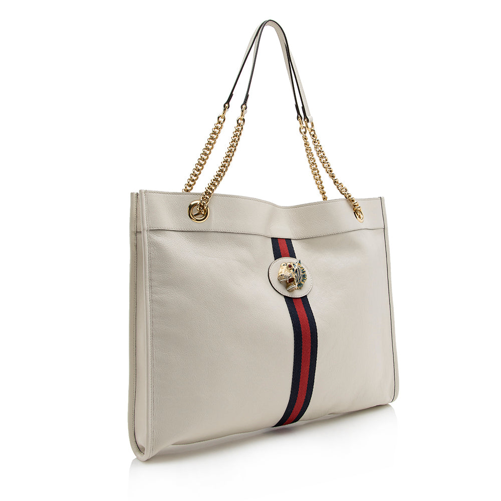 Gucci Leather Rajah Large Tote (SHF-16152)