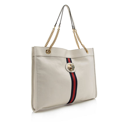 Gucci Leather Rajah Large Tote (SHF-16152)