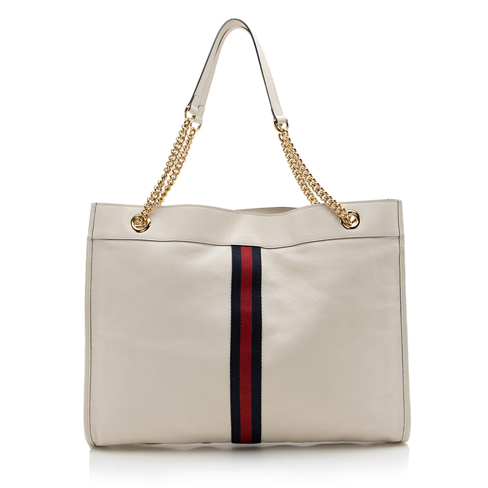 Gucci Leather Rajah Large Tote (SHF-17370)