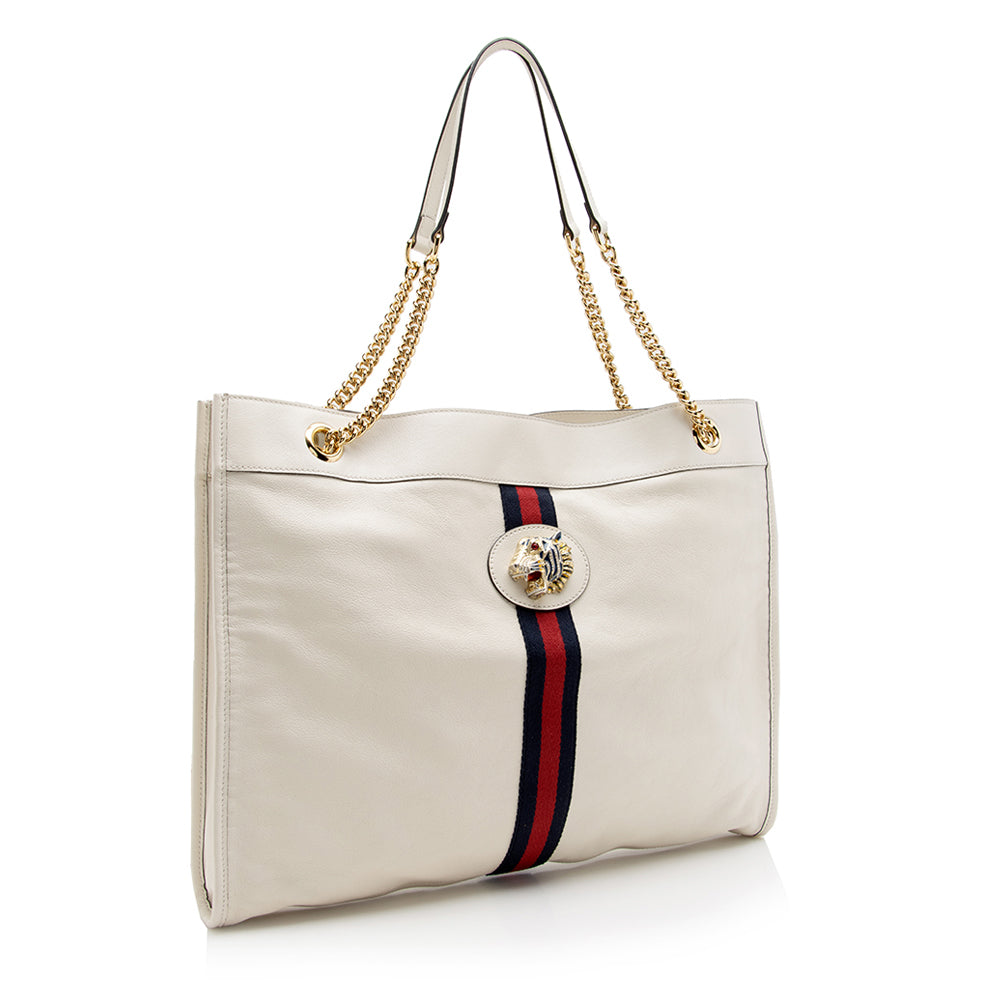 Gucci Leather Rajah Large Tote (SHF-17370)