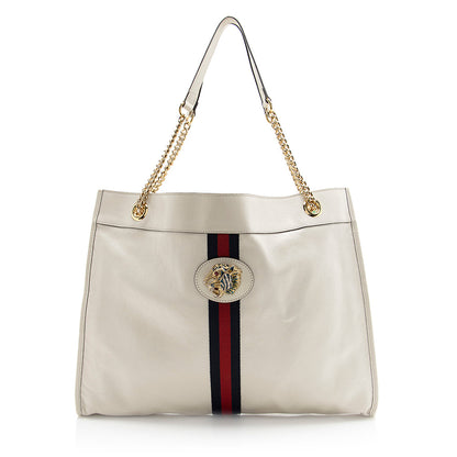 Gucci Leather Rajah Large Tote (SHF-21155)