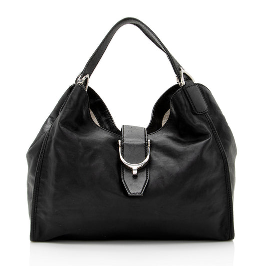 Gucci Leather Stirrup Tote (SHF-20803)