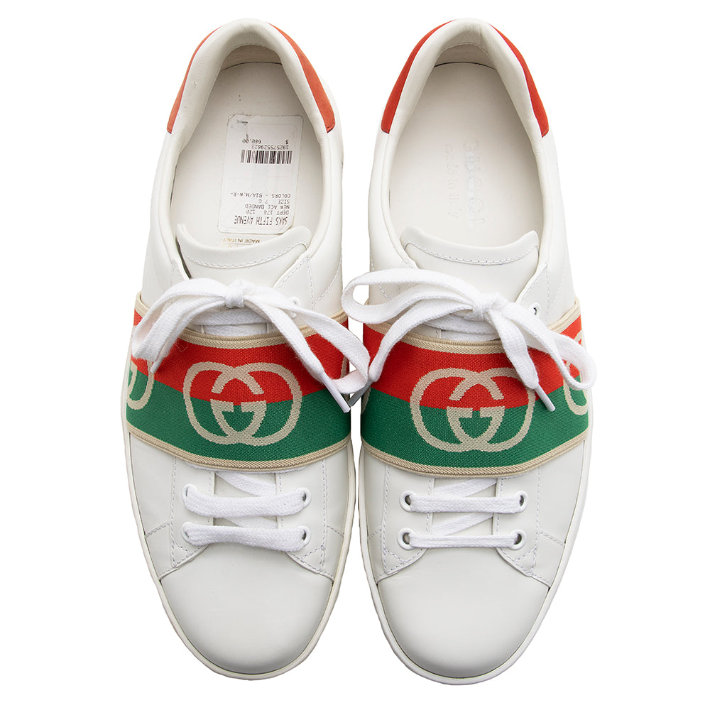 Gucci Leather Web GG Ace Sneakers - Size 10 / 40.5 (SHF-20888)