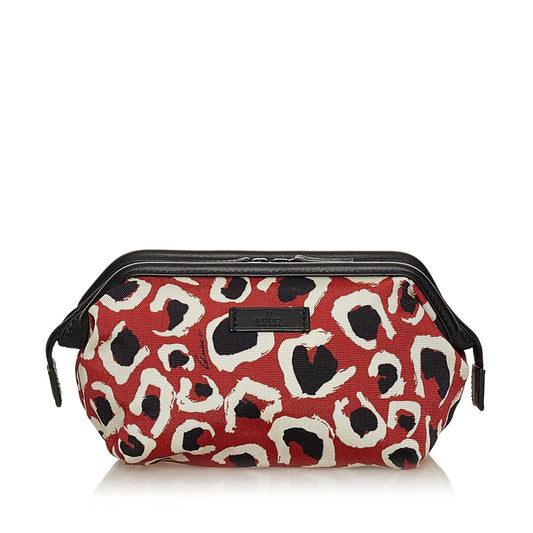 Gucci Leopard Printed Nylon Pouch (SHG-28879)