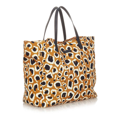 Gucci Leopard Printed Nylon Tote Bag (SHG-23092)