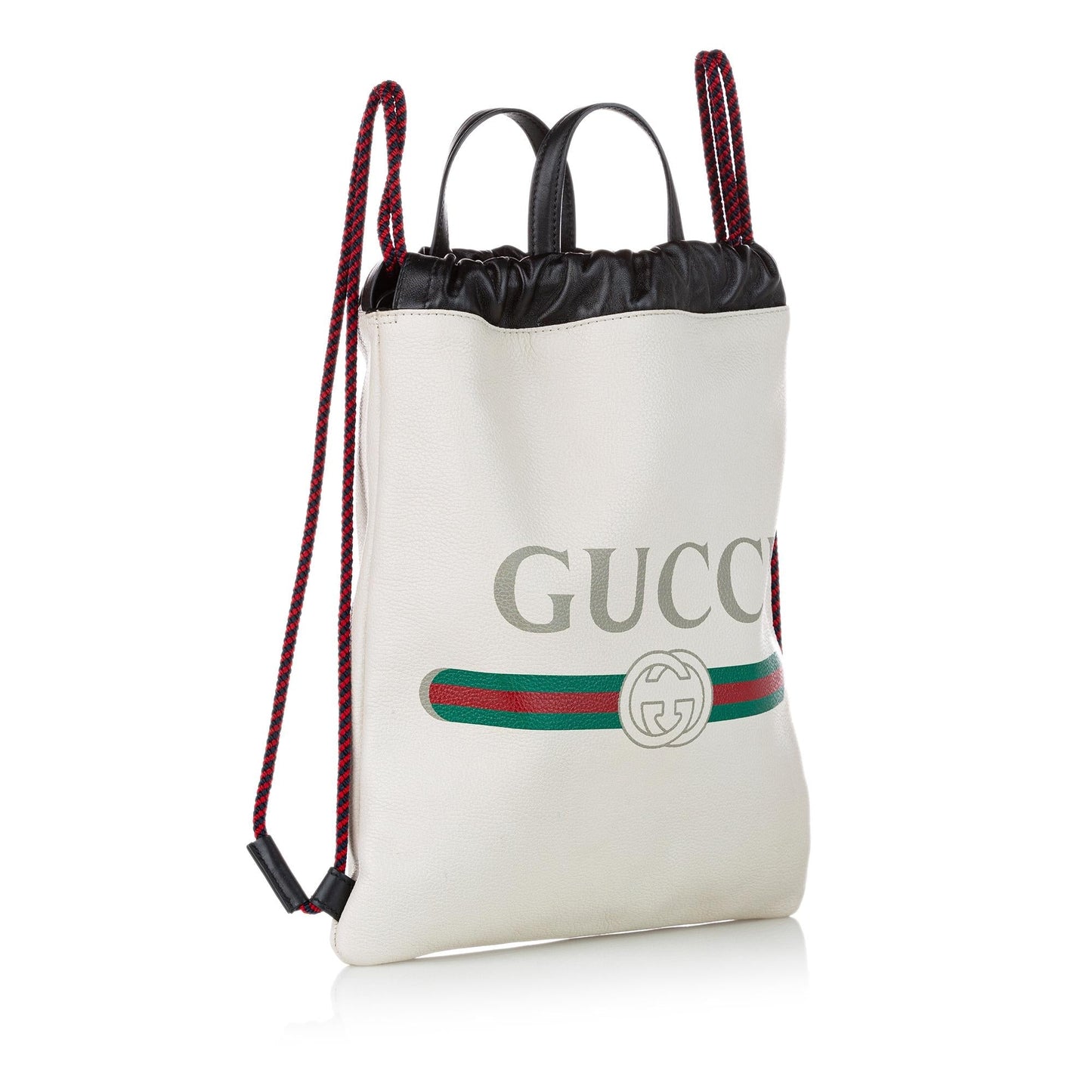 Gucci Logo Drawstring Leather Backpack (SHG-25201)