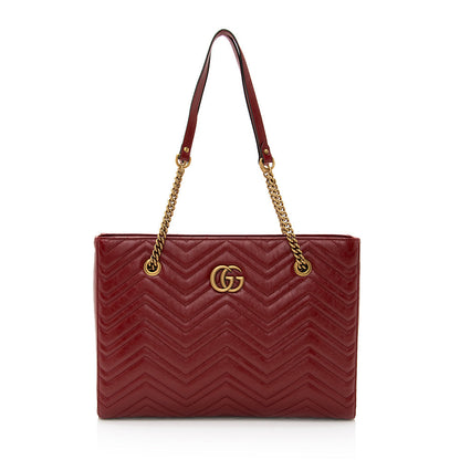 Gucci Matelasse Calfskin GG Marmont Medium Chain Tote (SHF-21108)