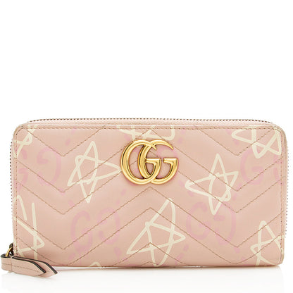 Gucci Matelasse GG Marmont Ghost Zip Around Wallet (SHF-13586)