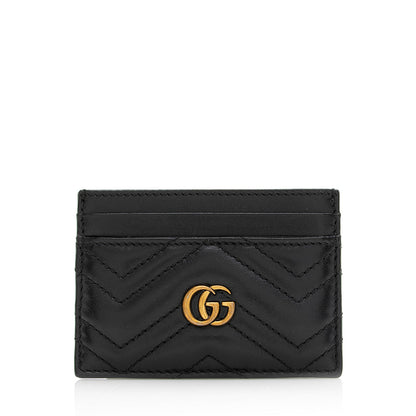 Gucci Matelasse Leather GG Marmont Card Case (SHF-20748)