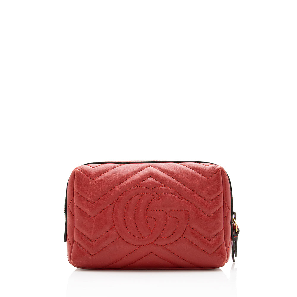 Gucci Matelasse Leather GG Marmont Cosmetic Case - FINAL SALE (SHF-17007)