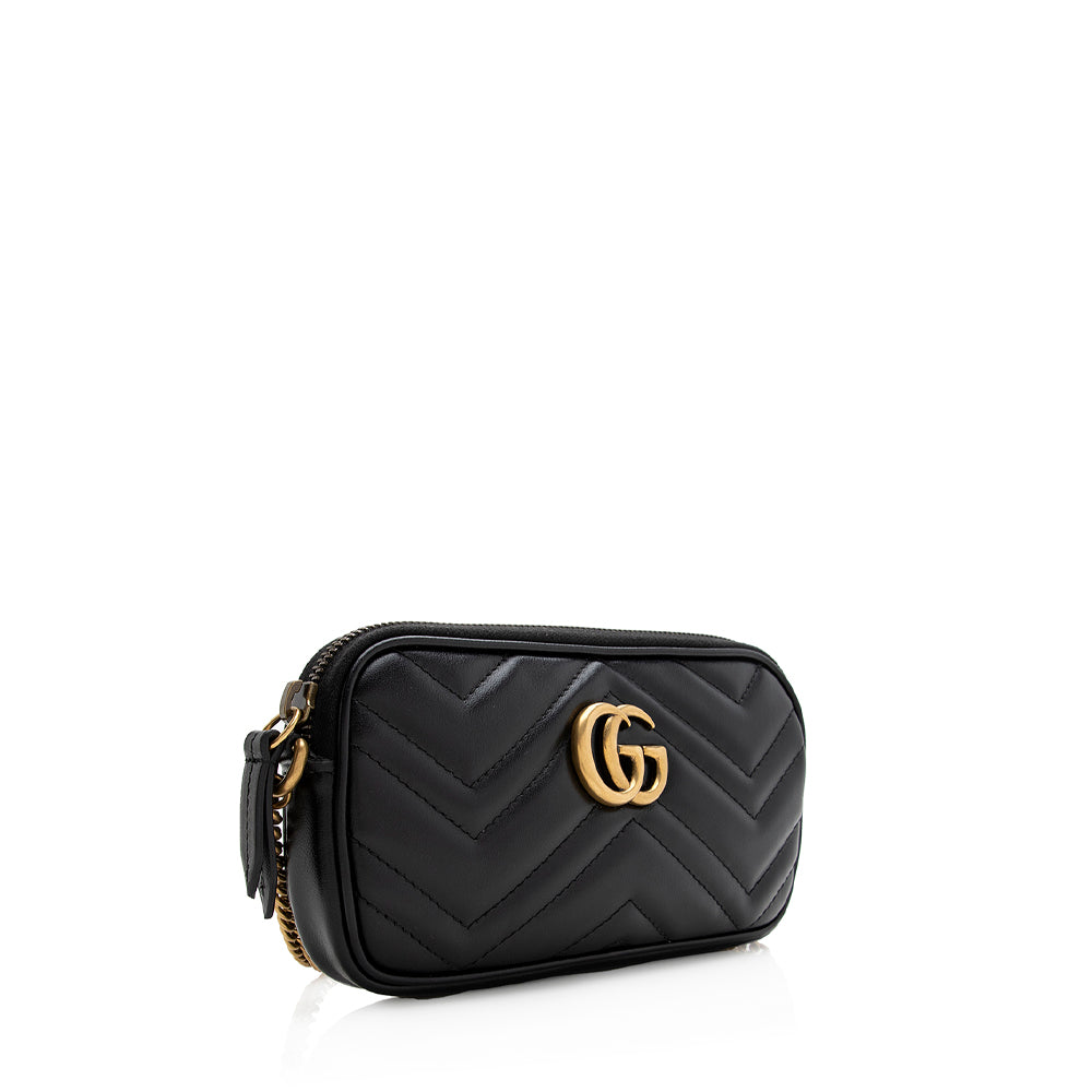 Gucci Matelasse Leather GG Marmont East West Mini Bag (SHF-21166)