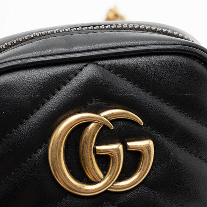 Gucci Matelasse Leather GG Marmont Mini Crossbody Bag (SHF-20776)