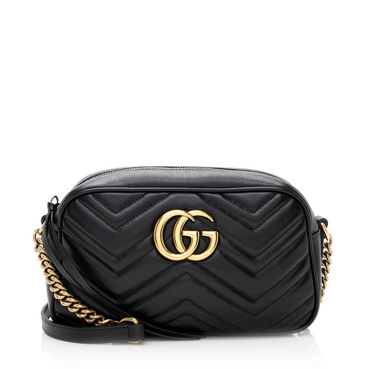 Gucci Matelasse Leather GG Marmont Small Shoulder Bag (SHF-20755)