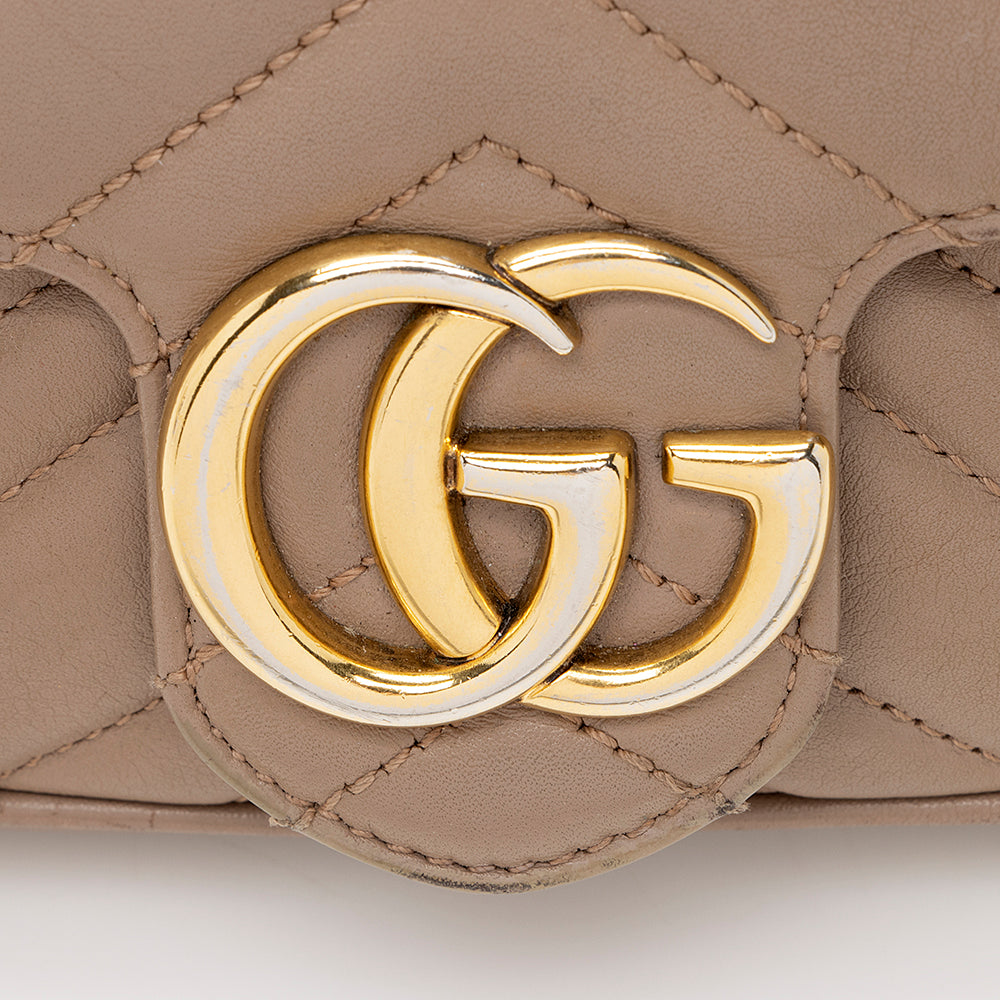 Gucci Matelasse Leather GG Marmont Super Mini Bag (SHF-18598)