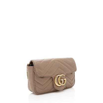 Gucci Matelasse Leather GG Marmont Super Mini Bag (SHF-18598)