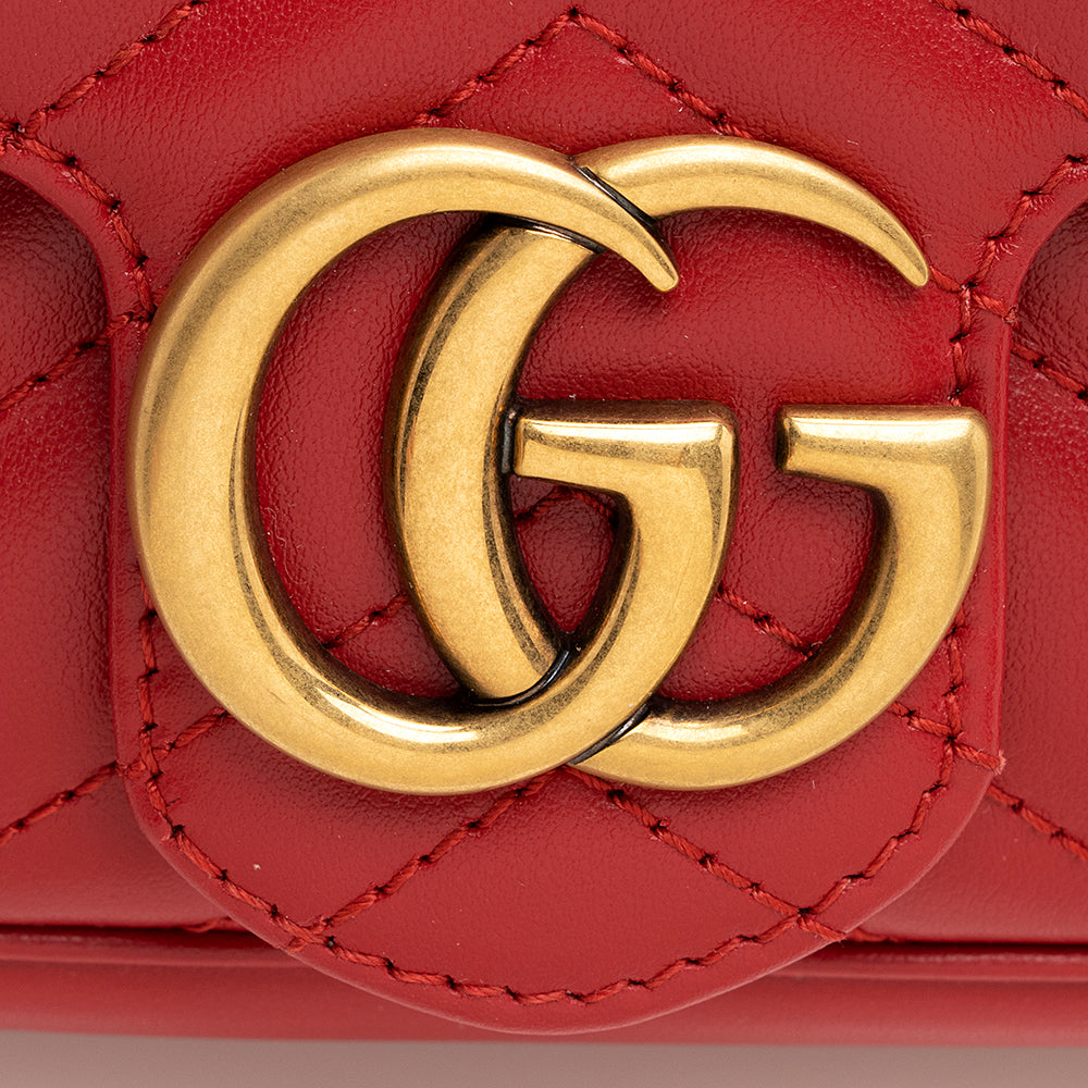 Gucci Matelasse Leather GG Marmont Super Mini Bag (SHF-20917)