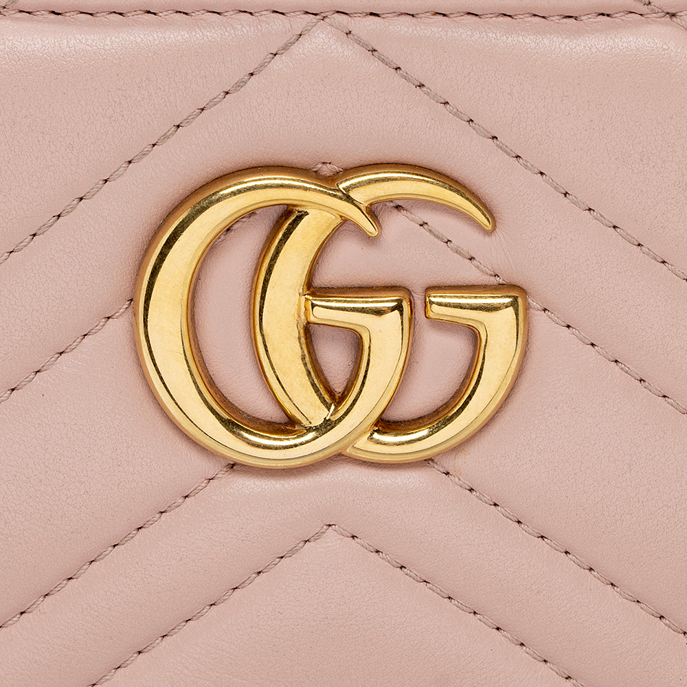 Gucci Matelasse Leather GG Marmont Top Handle Small Satchel (SHF-16120)