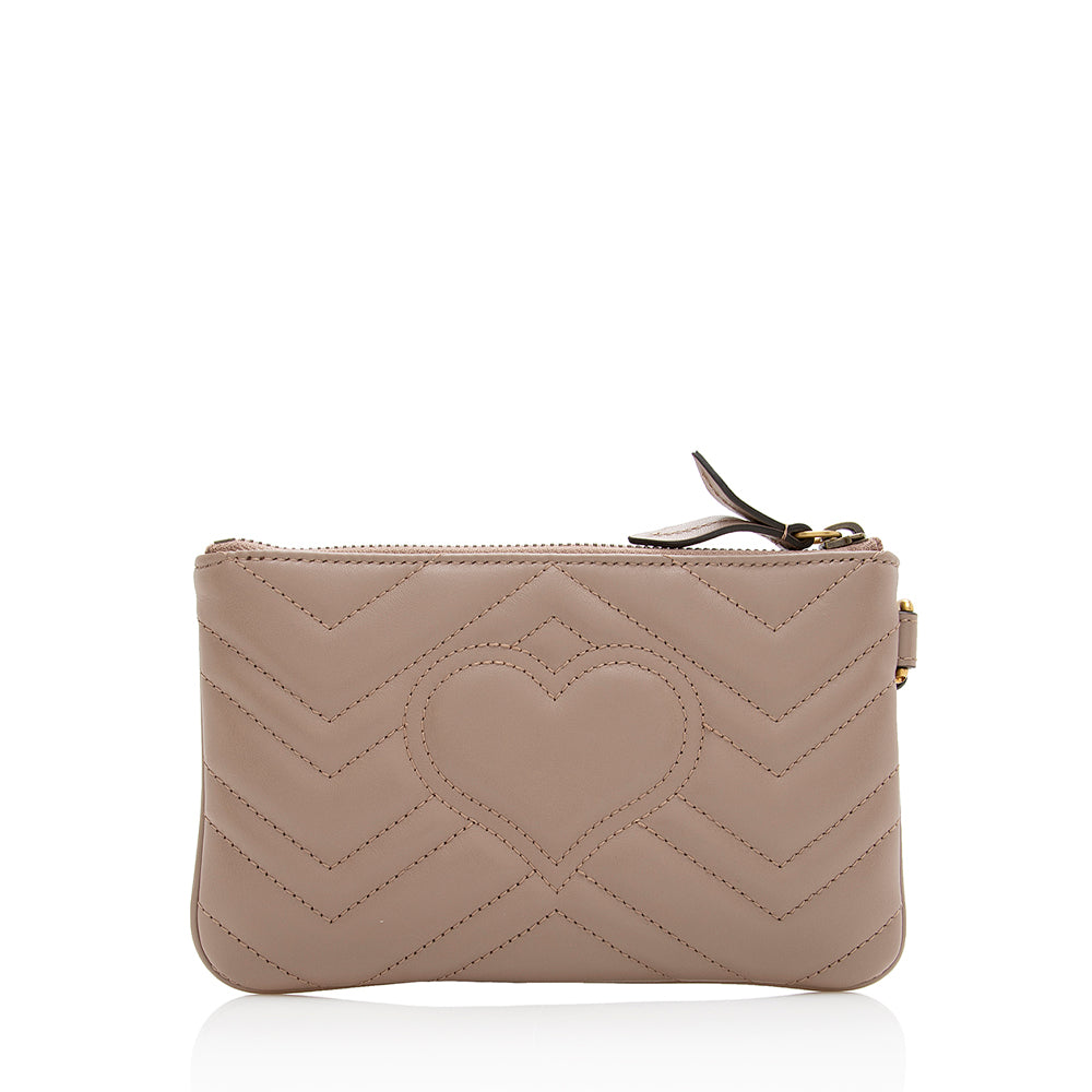 Gucci Matelasse Leather GG Marmont Wristlet (SHF-20840)