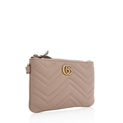 Gucci Matelasse Leather GG Marmont Wristlet (SHF-20840)