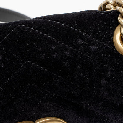 Gucci Matelasse Velvet GG Marmont Mini Shoulder Bag (SHF-15721)