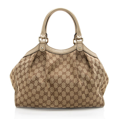 Gucci Metallic GG Canvas Sukey Medium Tote (SHF-18203)