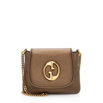 Gucci Metallic Leather 1973 Small Shoulder Bag (SHF-21405)