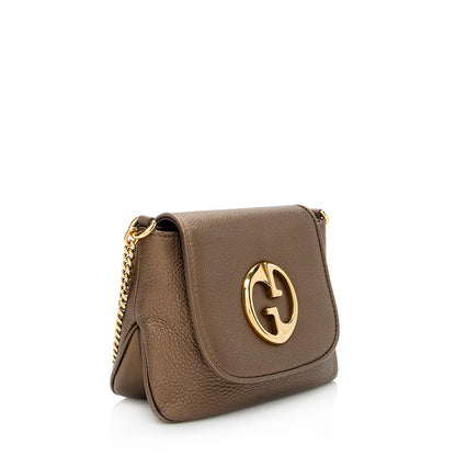 Gucci Metallic Leather 1973 Small Shoulder Bag (SHF-21405)