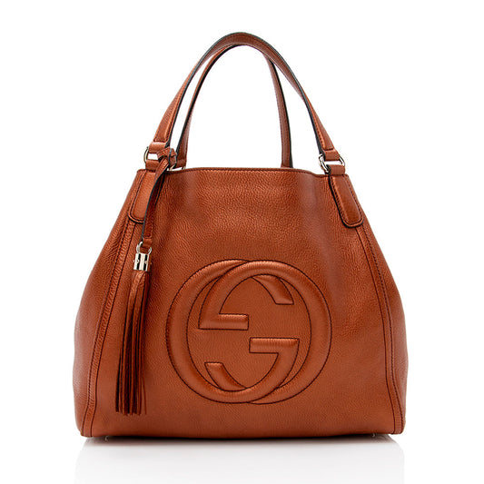 Gucci Metallic Leather Soho Medium Tote - FINAL SALE (SHF-18153)