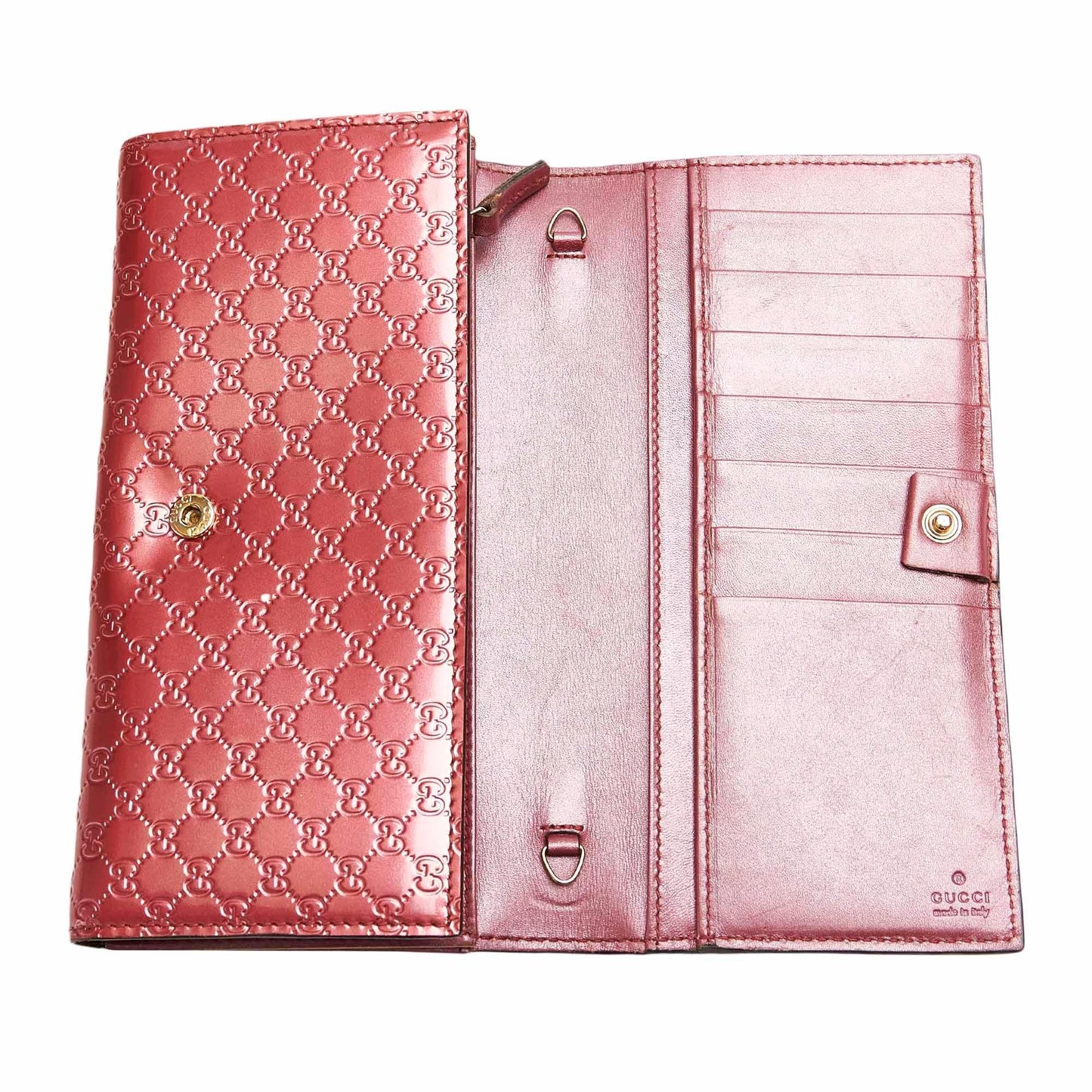 Gucci Microguccissima Patent Leather Long Wallet (SHG-22201)