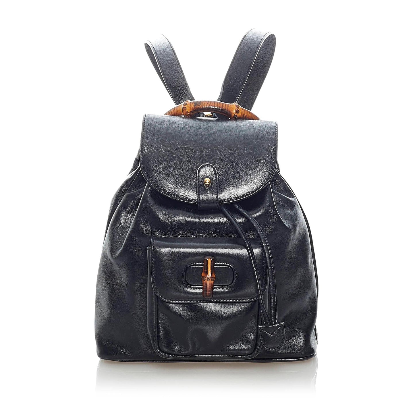 Gucci Mini Bamboo Drawstring Leather Backpack (SHG-33125)