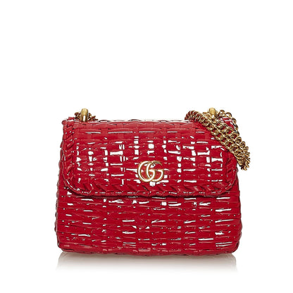 Gucci Mini GG Marmont Cestino Wicker Crossbody Bag (SHG-28617)