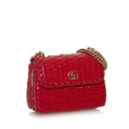 Gucci Mini GG Marmont Cestino Wicker Crossbody Bag (SHG-28617)