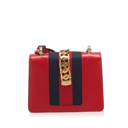 Gucci Mini Sylvie Leather Chain Shoulder Bag (SHG-22101)