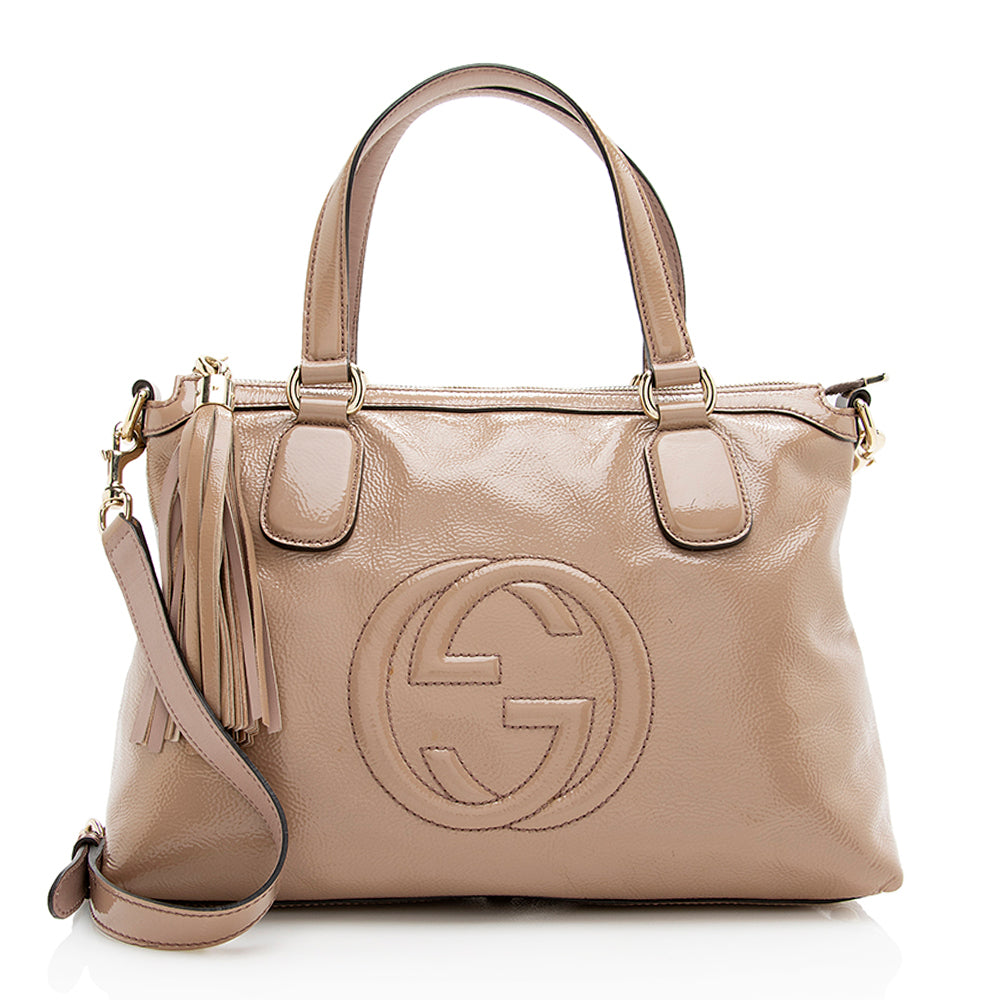 Gucci Patent Leather Soho Working Tote (SHF-21091)