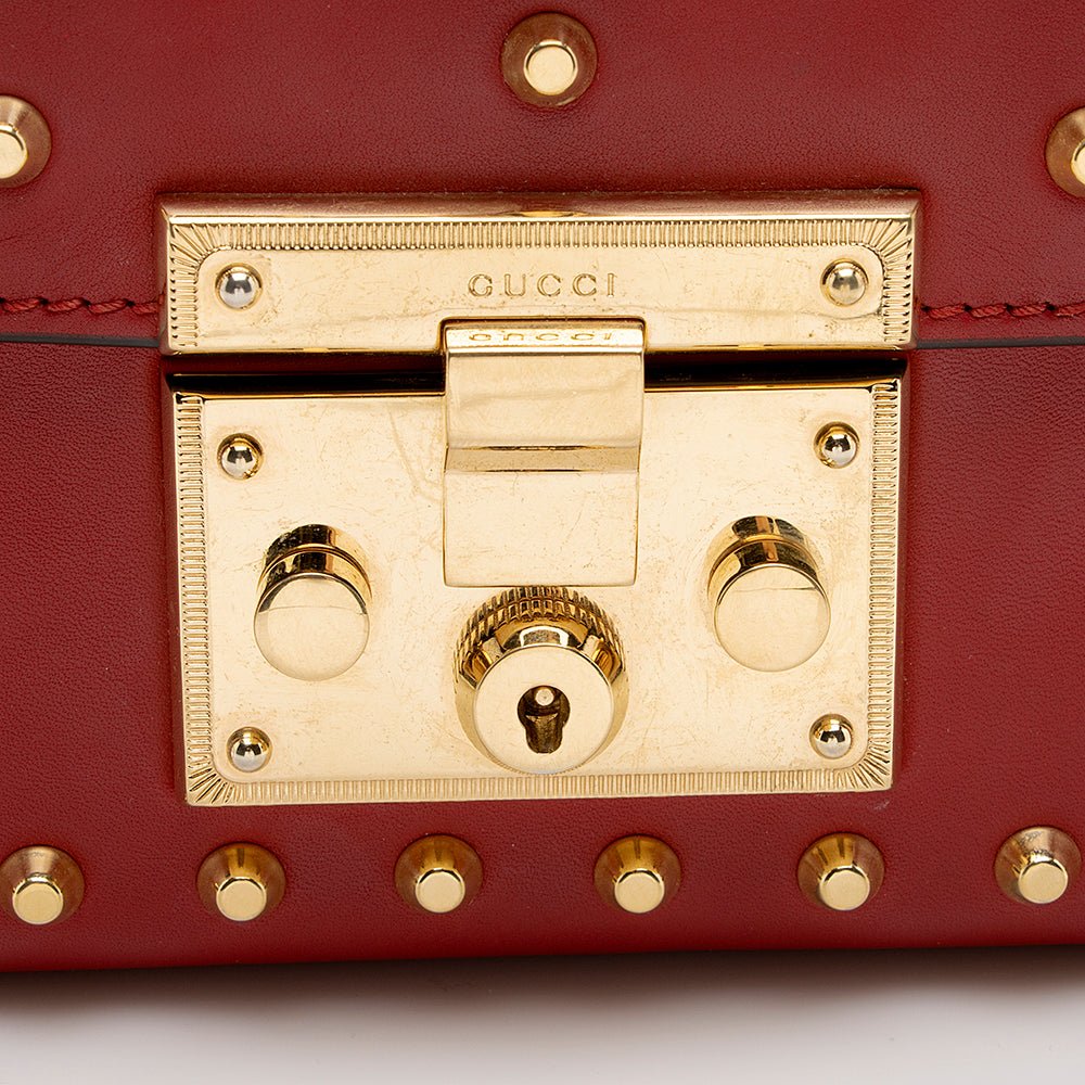 Gucci Pearl Embellished Leather Padlock Small Shoulder Bag - FINAL SALE (SHF-18829)