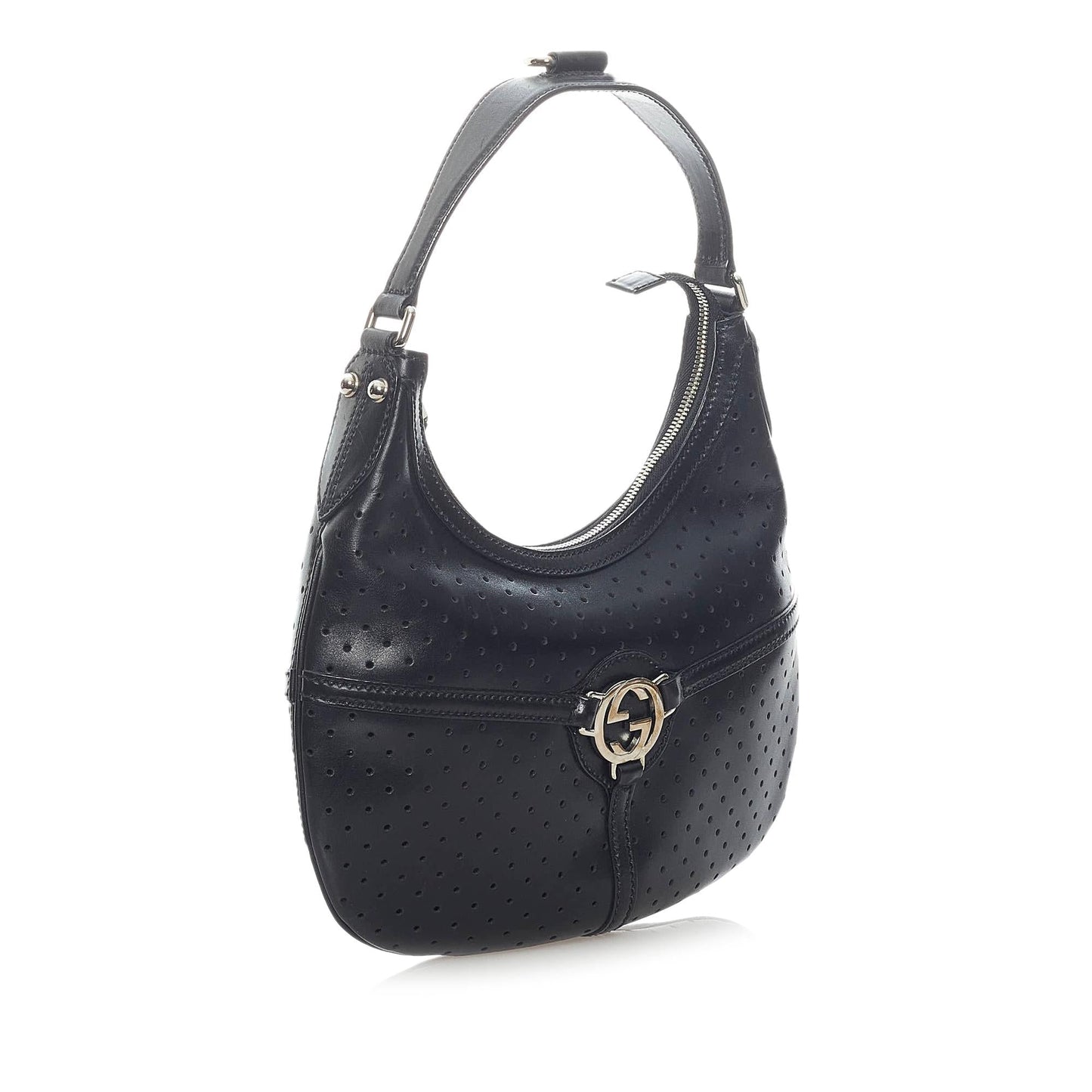 Gucci Perforated Leather Reins Hobo Bag (SHG-33309)