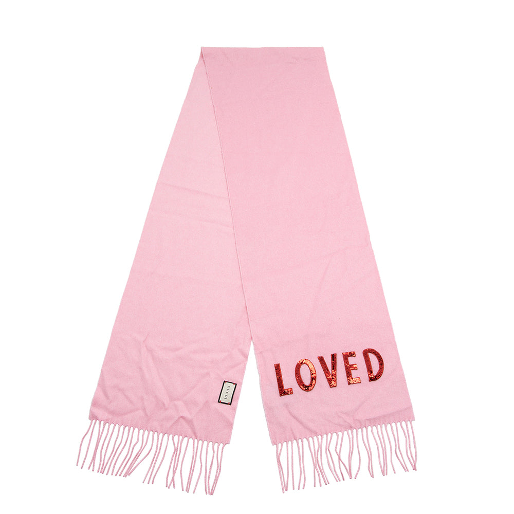 Gucci Silk Cashmere Loved Scarf (SHF-21043)