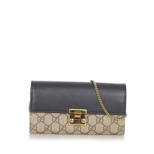 Gucci Small GG Supreme Padlock Crossbody Bag (SHG-23391)