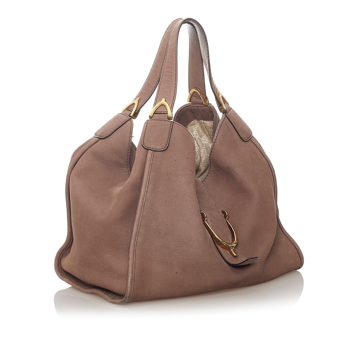 Gucci Soft Stirrup Nubuck Leather Shoulder Bag (SHG-27862)