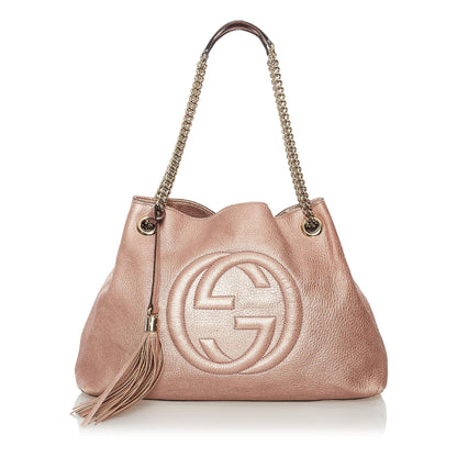 Gucci Soho Chain Leather Tote Bag (SHG-33241)