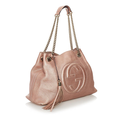 Gucci Soho Chain Leather Tote Bag (SHG-33241)