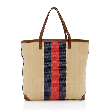 Gucci Straw Web Tote (SHF-15973)