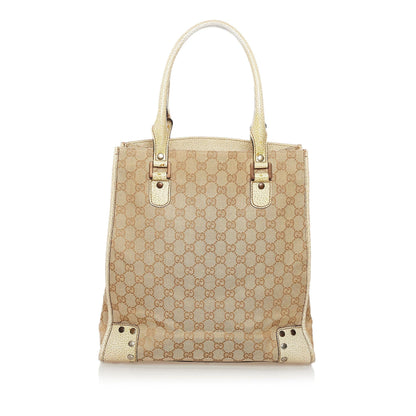 Gucci Studded GG Canvas Tote Bag (SHG-33286)