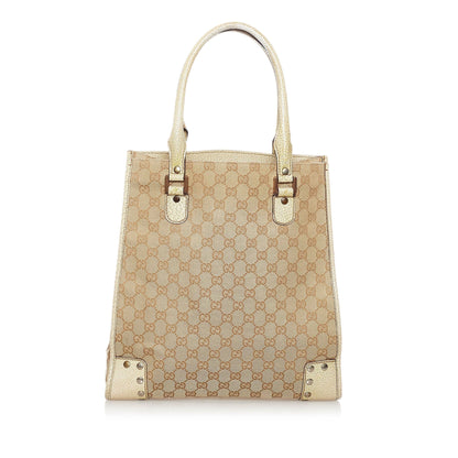 Gucci Studded GG Canvas Tote Bag (SHG-33286)